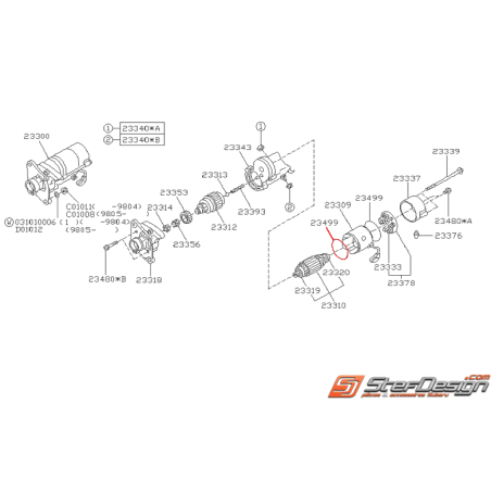 Bague de démarreur SUBARU P1, TYPE R, RA