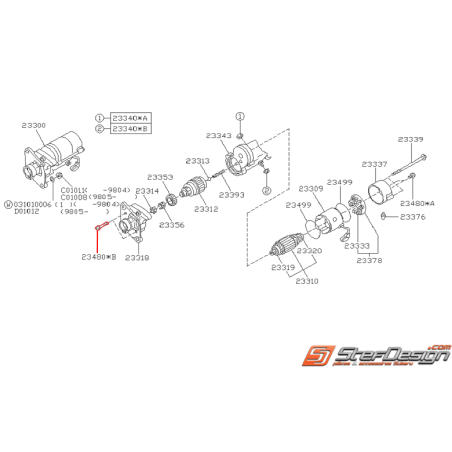 Vis de démarreur origine SUBARU P1, TYPE R, RA