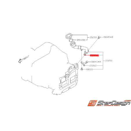 Joint torique inférieur de goulotte de remplissage d'huile GT 99-00 WRX/STI 01-16