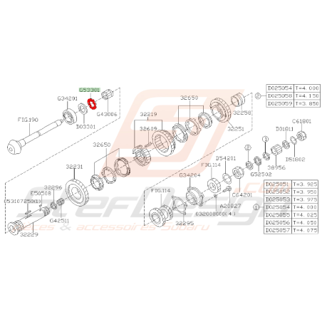 Roulement de butée arbre secondaire impreza 2.0l R