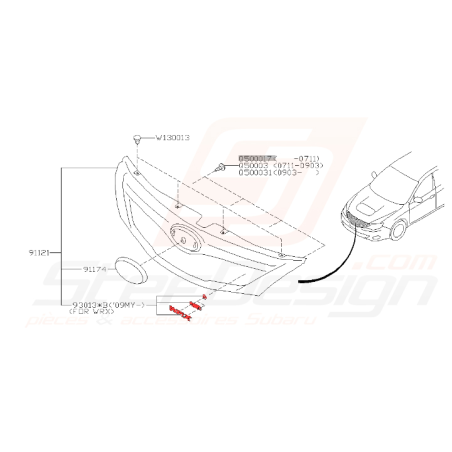 Logo de calandre pour subaru WRX 2008-2011