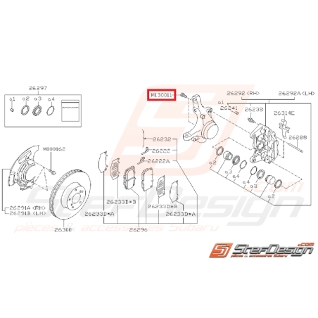 Vis d'étrier avant subaru impreza GT 97-00 et WRX 01-07