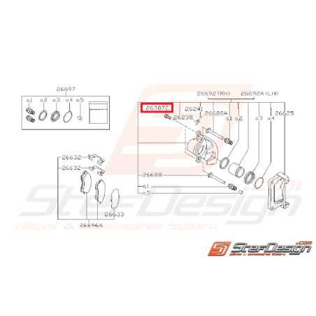 Vis d'étrier arrière pour SUBARU GT 99-00