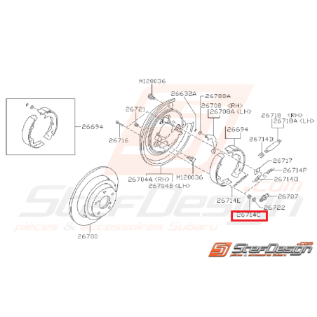 Ressort réglage des mâchoires frein a main GT 97-00 STI/WRX 01-14