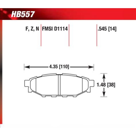 Kit plaquettes arrière HAWK HP+ subaru WRX 08-10 BRZ 13-16