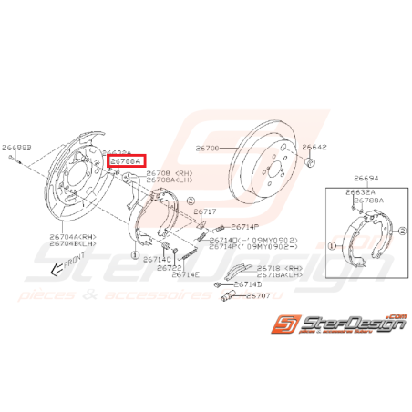 Retenue frein arrière SUBARU GT 97-00 WRX/STI 01-14