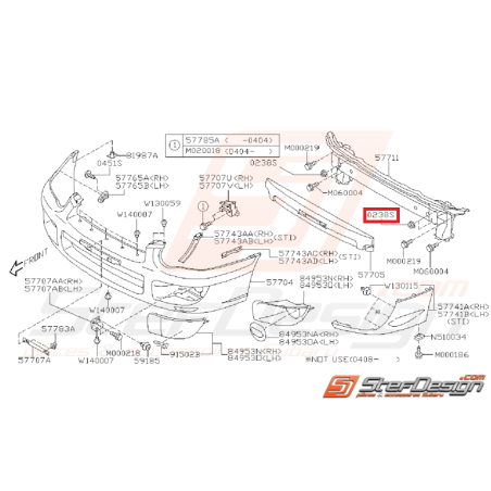 Écrou traverse de renfort pare-choc WRX/STI 01-05