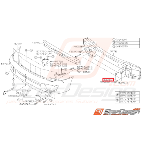 Écrou traverse de renfort pare-choc WRX/STI 01-05