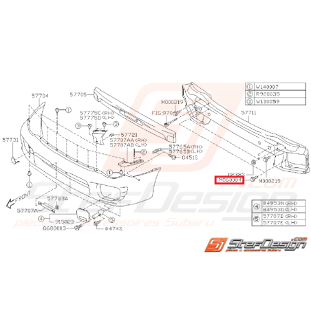 Vis traverse renforcement pare-choc avant WRX 08-14