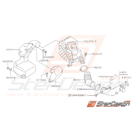 Ensemble Conduit de Boite a Air Subaru GT 1997 - 1998