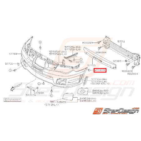 Rivet fixation de pare choc WRX/STI 06-07