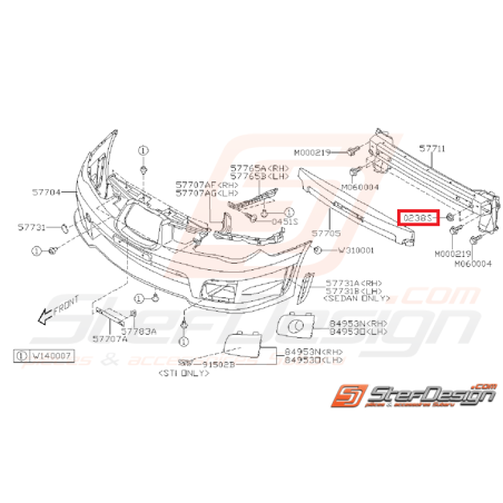 Écrou traverse de renfort pare-choc WRX/STI 01-05