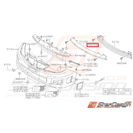 Vis traverse renforcement pare-choc avant WRX 08-14