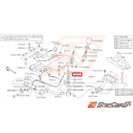 Clips levier de vitesse STI 01-07