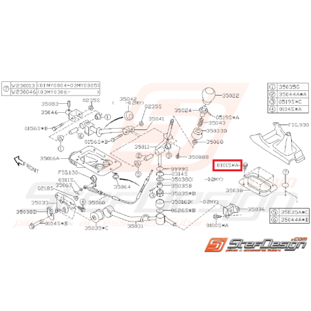 Vis fixation silent bloc barre stabilisatrice WRX/STI 01-07