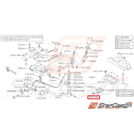 Vis de levier de vitesse WRX/STI 01-07