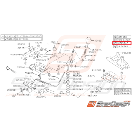 Goupille levier de vitesse STI 01-07