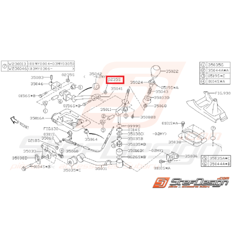 Écrou boite de vitesse et de support de pont GT 97-00 WRX/STI 01-07