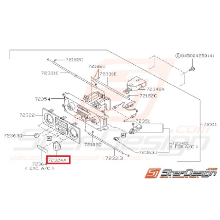 Bouton de chauffage IMPREZA GT 97-00