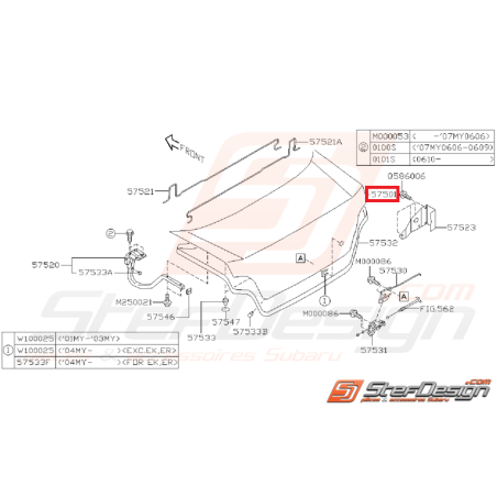 Malle de coffre SUBARU STI 03-07