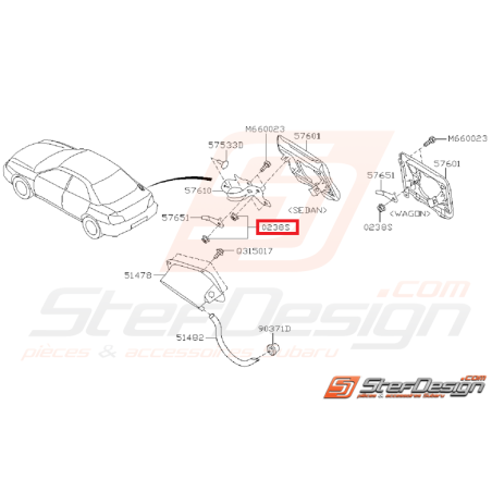 Ecrou fixation trappe a essence WRX/STI 01-07