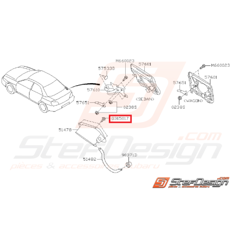 Vis trappe a essence IMPREZA GT 93-00