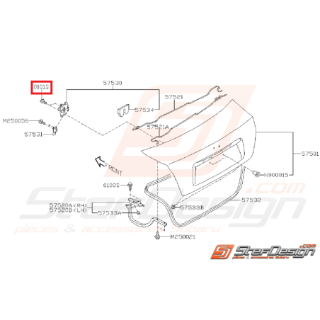 Vis fixation silent bloc barre stabilisatrice WRX/STI 01-07