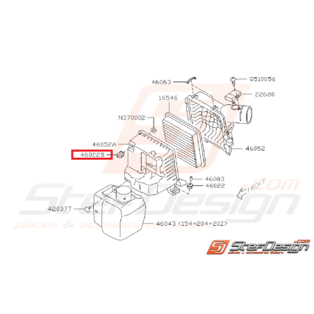 Entretoise boite a air WRX/STI 08-14