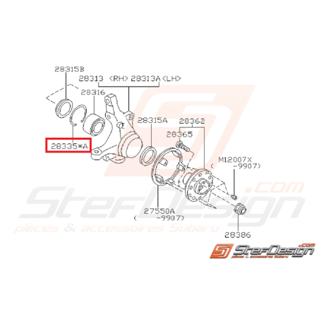 Circlips roulement moyeu avant subaru STI 01-07