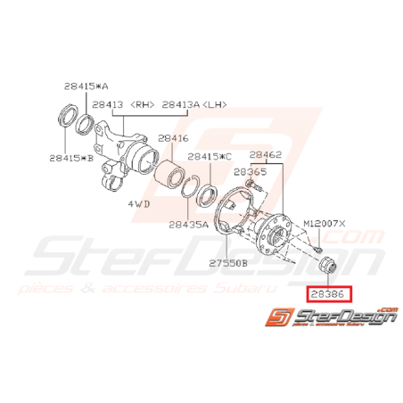 Ecrou de cardan  Subaru Impreza  GT 93-00 WRX/STI 01-16