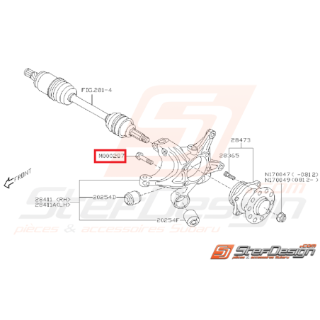 Vis de fixation de moyeu avant subaru STI 05-15