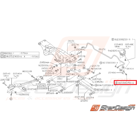 Vis fixation silent bloc barre stabilisatrice WRX/STI 01-07