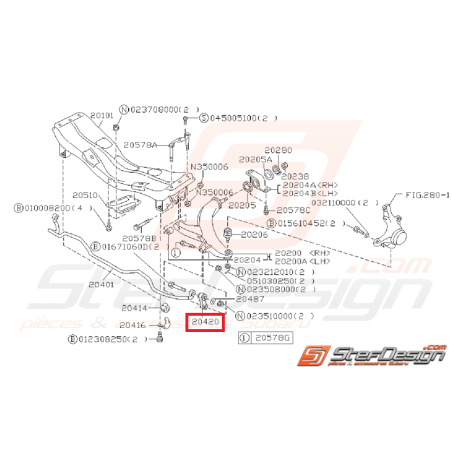 Links avant origine SUBARU GT 93-00 WRX 01-02 FORESTER 02