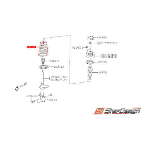 Ressort arrière origine subaru WRX 03-07 Break