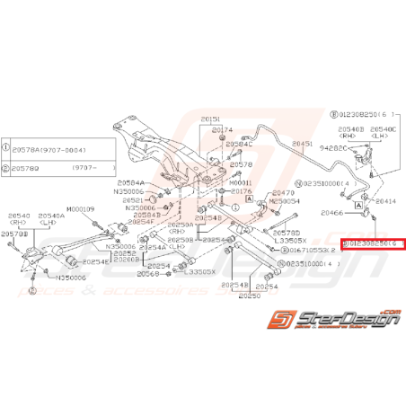 Vis fixation silent bloc barre stabilisatrice WRX/STI 01-07