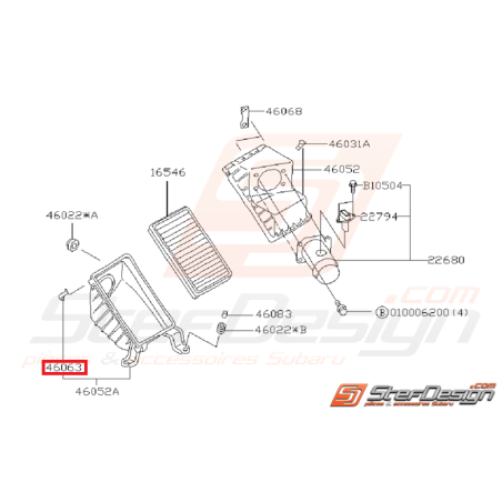 Attache de boite à air subaru GT 97-98