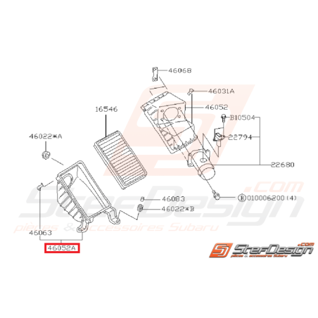 Couvercle inférieur boite a air GT 97-00