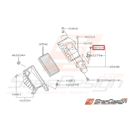 Vis de fixation de débitmètre SUBARU GT 99-00