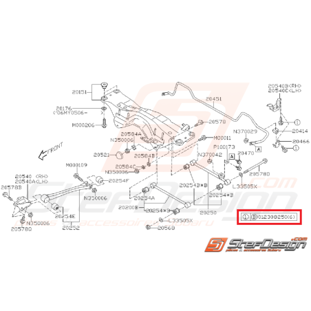 Vis fixation silent bloc barre stabilisatrice WRX/STI 01-07