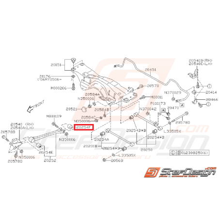 Silent bloc origine de tirant arrière GT 96-00 WRX/STI 01-07