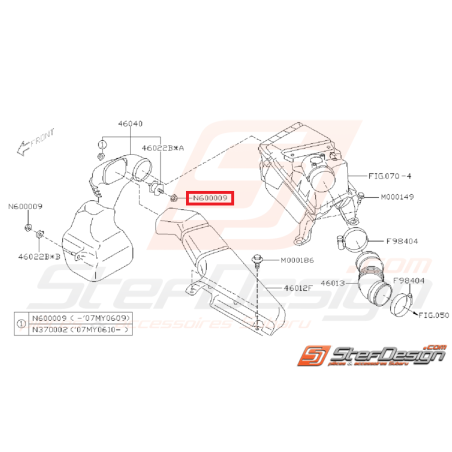 Écrou stabilisateur gauche boite a air GT 93-00