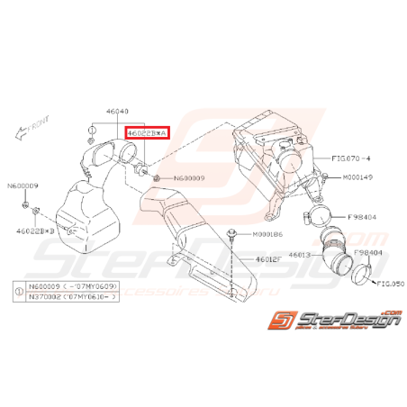 Entretoise boite a air WRX/STI 08-14