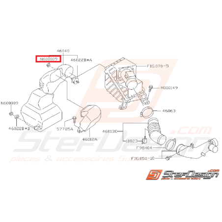 Écrou stabilisateur gauche boite a air GT 93-00