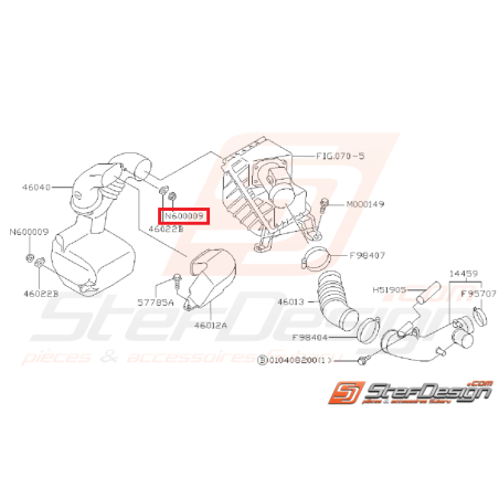 Écrou stabilisateur gauche boite a air GT 93-00