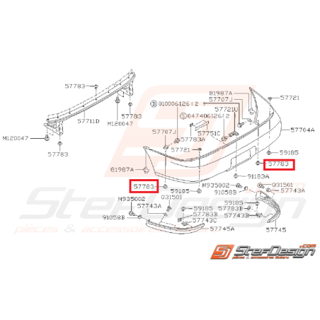 Clips de carter inférieur moteur GT 97-00 WRX/STI 01-07