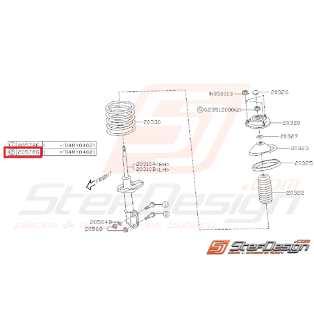 Vis amortisseur avant /arrière SUBARU 