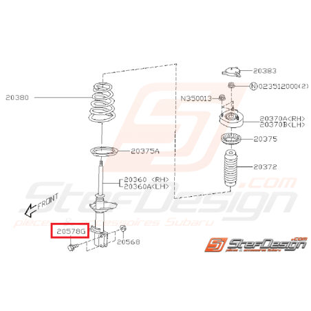 Vis amortisseur avant /arrière SUBARU 