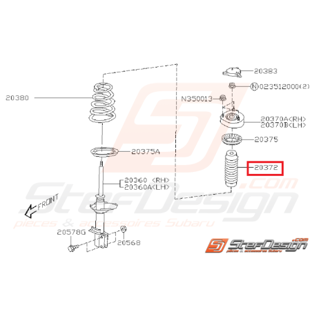 Cache poussière amortisseur arrière SUBARU WRX/STI 01-02