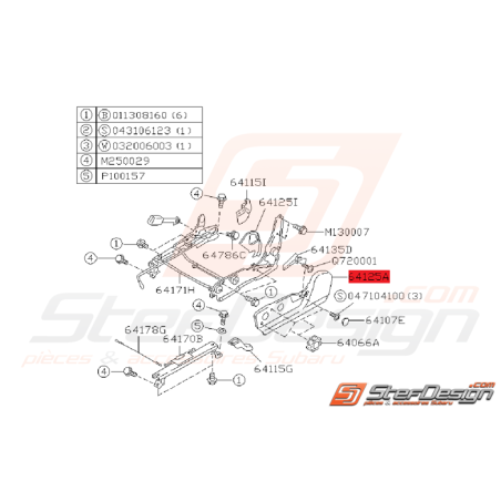 Couvercle Glissière Avant Gauche Origine Subaru GT 1999 - 2000