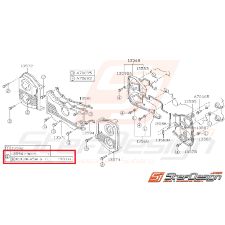 Vis fixation carter cache-courroie GT 93-00 WRX/STI 01-07